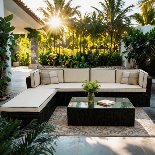 Seater rattan garden corner - rattan,