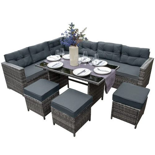 Rattan corner dining set - corner,