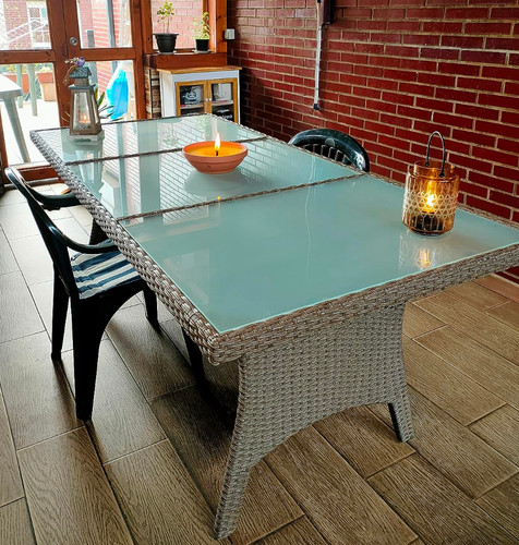 Large rattan dining - large, table