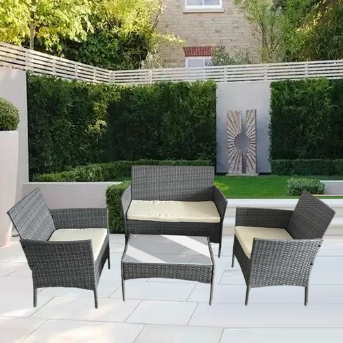 Rattan garden furniture set - furniture,