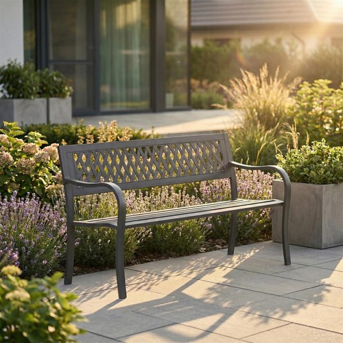 Steel garden bench - steel,