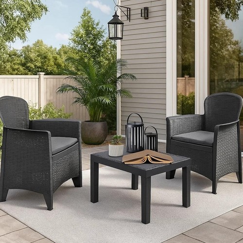 3pc rattan bistro set - 3pc,