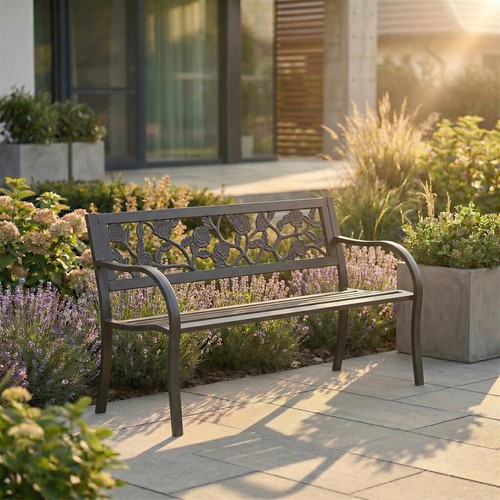 Steel garden bench seater - bench, 3