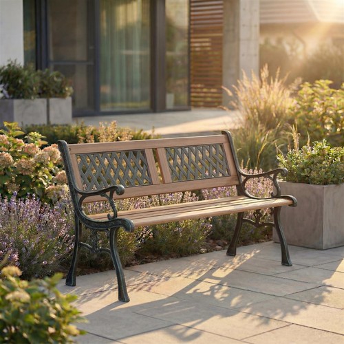 Wooden garden bench twin - bench, cross