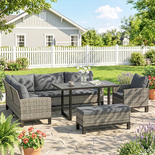 Rattan garden furniture corner - rattan,