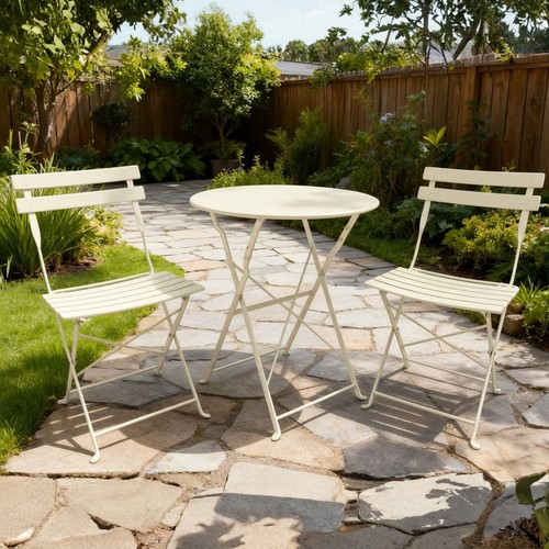 Cream bistro set seater - set,