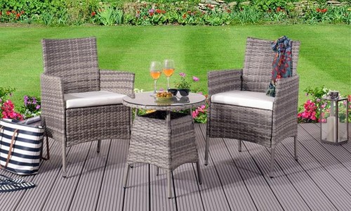 3pc rattan bistro set - set, garden