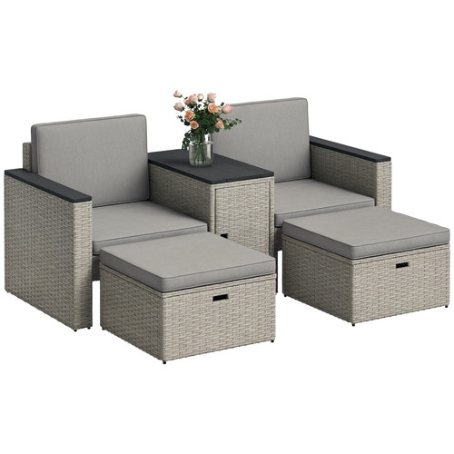 Outsunny piece rattan - 5, garden
