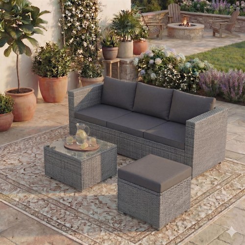 Sale seater corner rattan - 4,