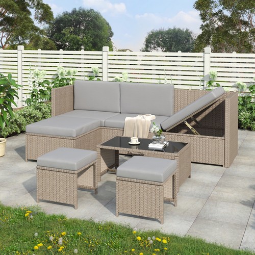 Rattan garden furniture set - rattan,