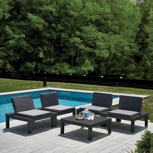 5pc black garden furniture set - garden,